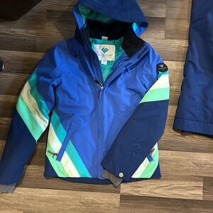 Obermeyer Blue and Teal Ski Jacket and Snow Pants